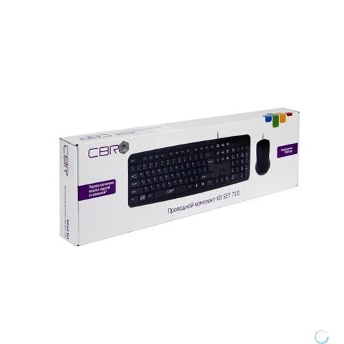 Клавиатура CBR KB SET 710, Комплект (клавиатура + мышь) проводной, USB, длина кабеля 1,8 м; клавиату